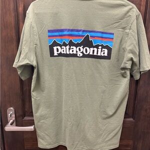 Patagonia Men's Green Tee with Logo